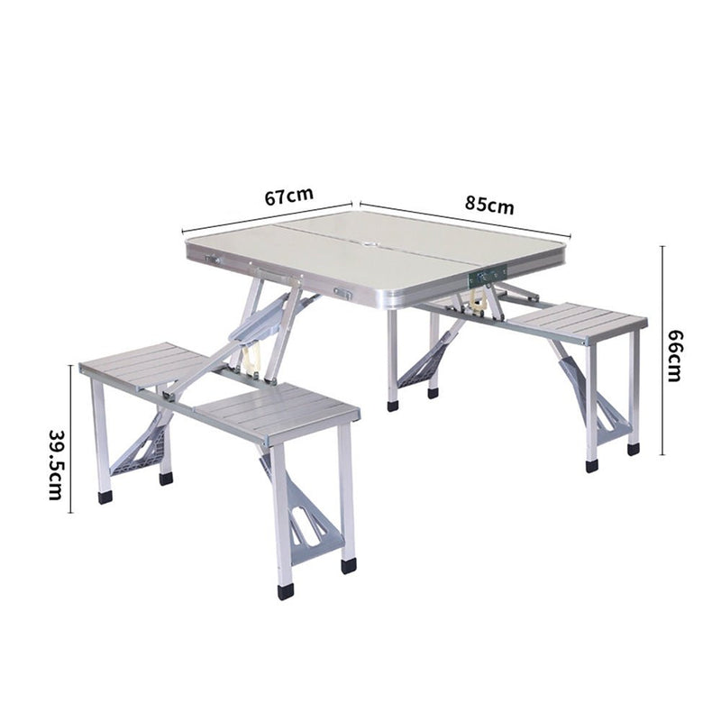 Crony Aluminum Picnic Table Lightweight Fold-Up Picnic Table - Edragonmall.com