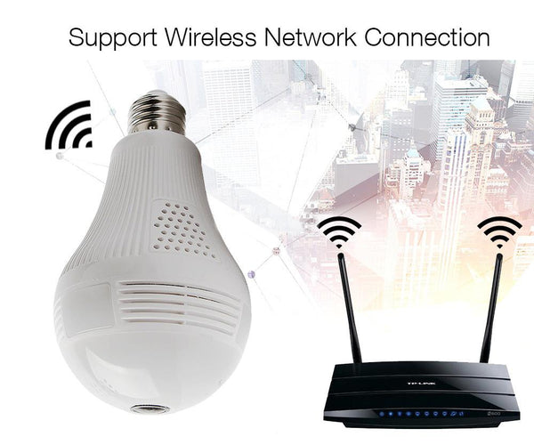 CRONY B13-I-V2 Wi-Fi Globe Panoramic 960p Wireless Panoramic Ip 3d Vr Camera Wifi Bulb Light Fisheye Surveillance - Edragonmall.com