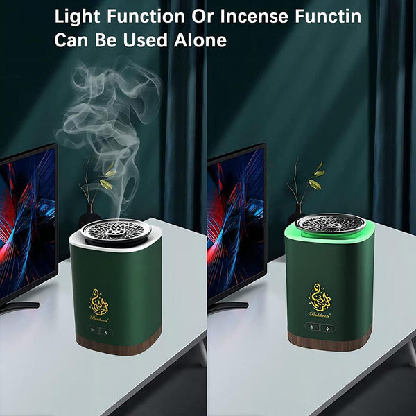 CRONY B17 Quadrate With Light Bukhoor Arabian Electronic Aromatherapy Incense Burner, Rechargeable LED Portable Electric Incense Burner Aromatherapy Machine - Edragonmall.com