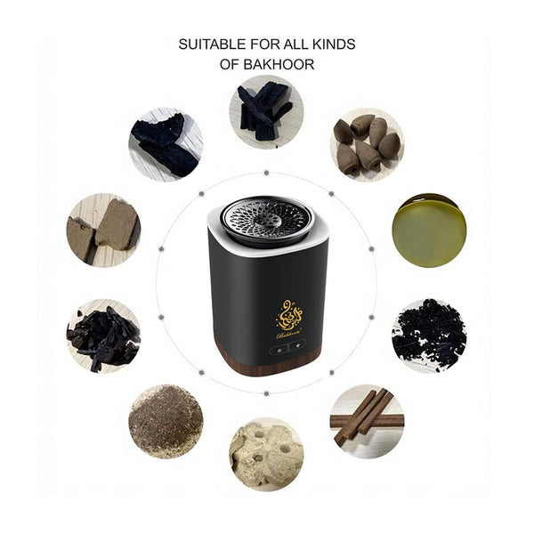 CRONY B17 Quadrate With Light Bukhoor Arabian Electronic Aromatherapy Incense Burner, Rechargeable LED Portable Electric Incense Burner Aromatherapy Machine - Edragonmall.com