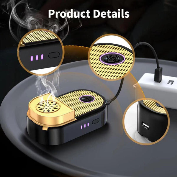 CRONY BK-28 Bukhoor Mini Car Incense Bakhoor Burner Rechargeable - Edragonmall.com