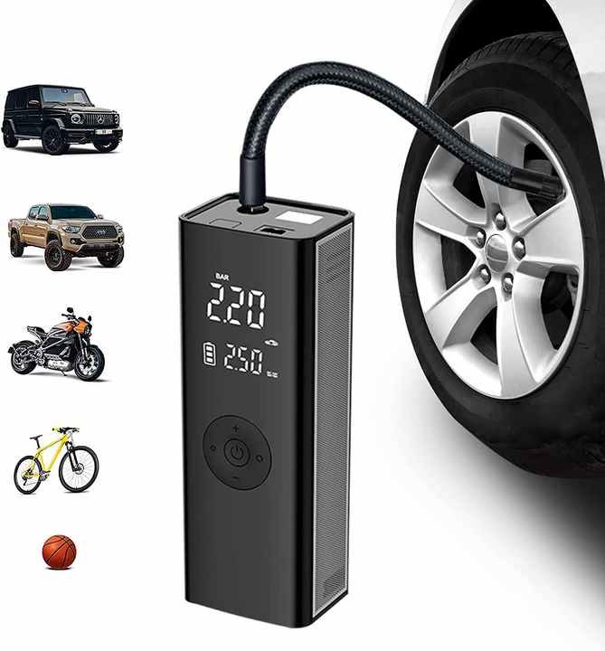 CRONY C0504023-5 Portable Electric Air Inflator Smart Touch Tyre Inflator Electric Portable 12V Air Compressor Pump Car Motorcycle Mini Wireless Portable Tire Inflator - Edragonmall.com