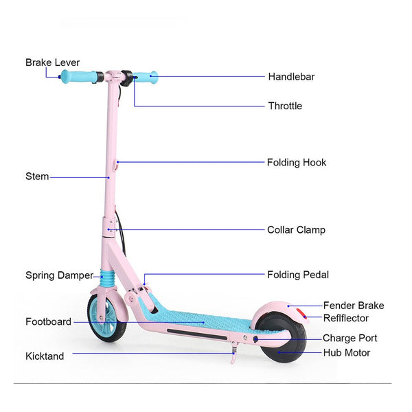CRONY C4 XM 12KM/H Children Aluminium Folding electric scooter for children/Blue - Edragonmall.com