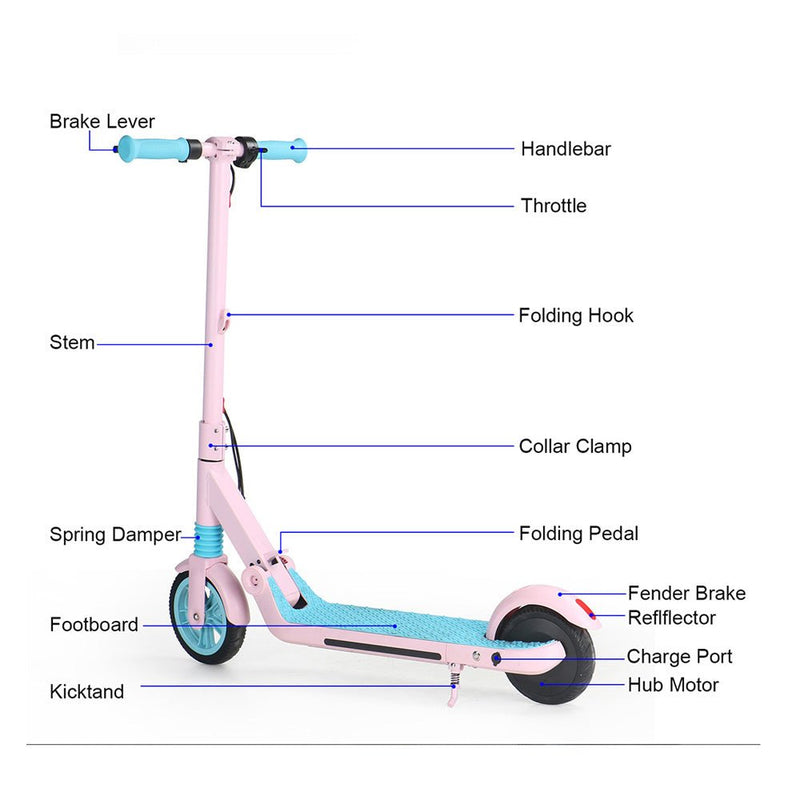 CRONY C4 XM 14KM/H Children Aluminium Folding electric scooter for children/Pink - Edragonmall.com
