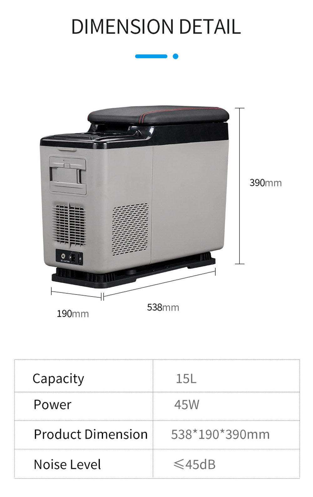 CRONY CF15 15L Vehicle Refrigerator with APP DC 12V for centre armrest in car truck refrigerator without battery - Edragonmall.com