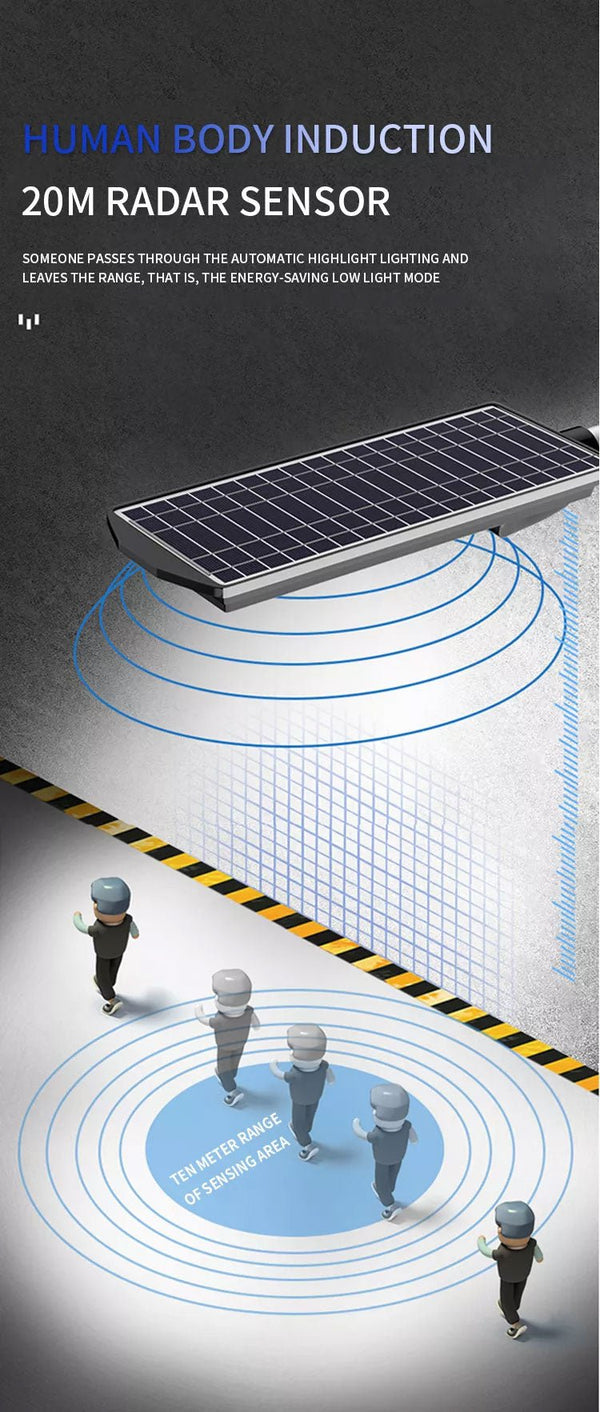 CRONY CL-728 Solar induction street lamp 108 COB Waterproof LED Solar Street Light Outdoor Lamp High Lumen Smart Motion Sensor - Edragonmall.com