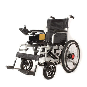 CRONY CN-6002 Electric Wheelchair Dual 250W Motors 24V 12Ah Foldable Lightweight Aluminum Alloy 15KM Range Manual & Electric Mode 120KG Capacity Comfortable Mobility Solution for Elderly & Disabled Users