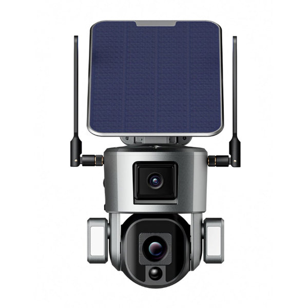 CRONY D5 4G-4K-8MP Solar Dual Linkage Battery PTZ Camera 8MP Wireless CCTV Camera Outdoor IP66 Waterproof Solar Dual Camera - Edragonmall.com