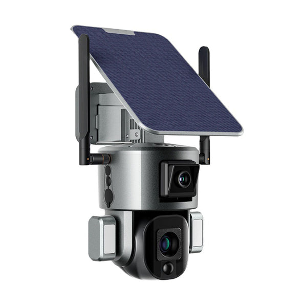 CRONY D5 4G-4K-8MP Solar Dual Linkage Battery PTZ Camera 8MP Wireless CCTV Camera Outdoor IP66 Waterproof Solar Dual Camera - Edragonmall.com