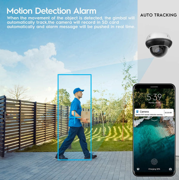 D79W-5MP-10X WIFI POE IP Camera PTZ IP Camera Auto Tracking 2 Way Motion Detection Audio