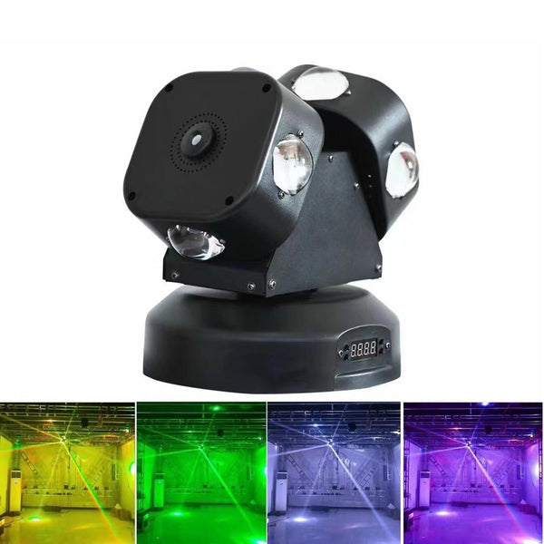Double-ended ball rolling LED With laser 8X10W RGBW 4in1 LED Moving Head Beam Light Rotation Double Arms beam light For DJ Party