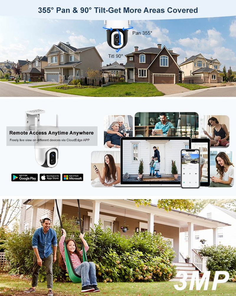 CRONY DX2 Cloudedge APP 500W Low Power WIFI Camera wireless camera for home - Edragonmall.com