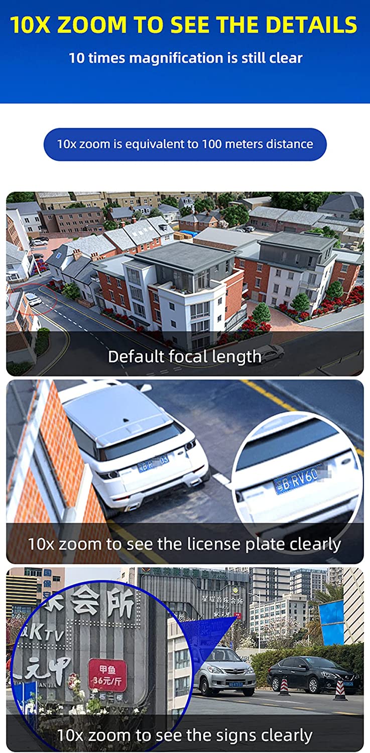 CRONY EC131 Full color night vision 1.5 inch ball machines 4X Camera WiFi Camera AI Human Detection Audio 1080P Wireless Security CCTV Cameras - Edragonmall.com