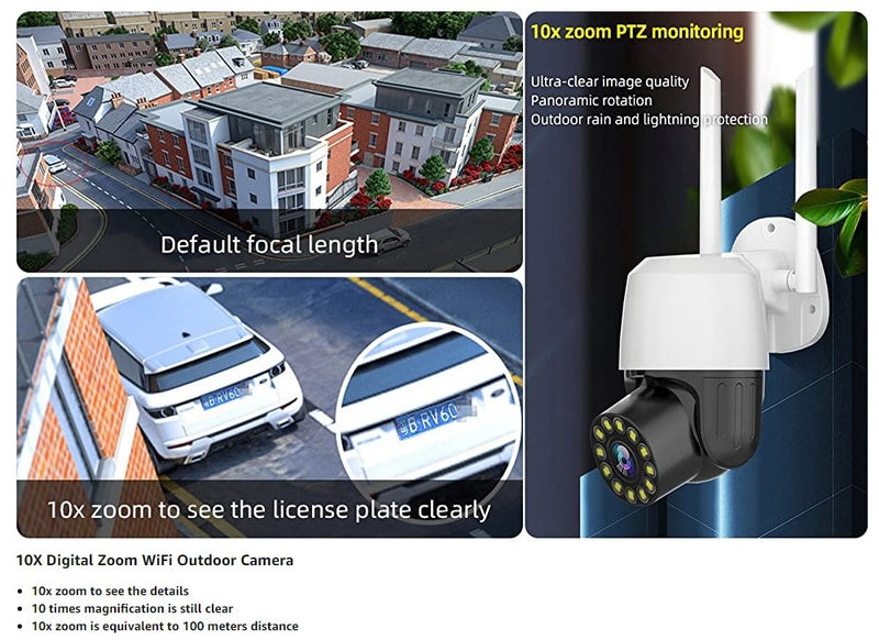 CRONY EC131 Full color night vision 1.5 inch ball machines 4X Camera WiFi Camera AI Human Detection Audio 1080P Wireless Security CCTV Cameras - Edragonmall.com