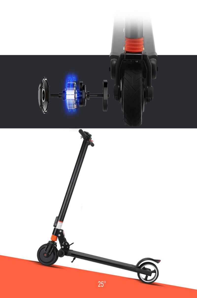 CRONY Electric Scooter S6 Max Speed up to 25 KM/H 15-20 KM Long-range distance Aluminium Alloy Folded 6.5 Inch tires | Black - Edragonmall.com
