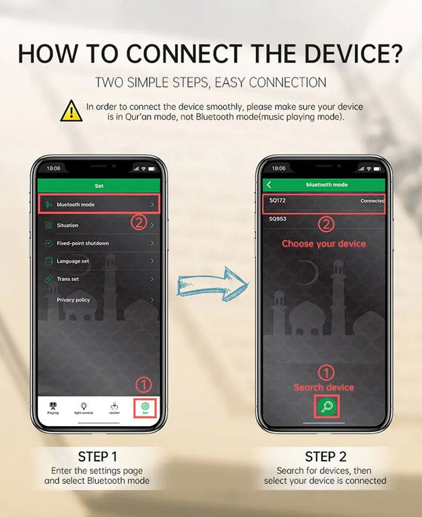 CRONY Equantu Sq-172 The New Fashion Earth Touch Lamp Portable Quran Bluetooth Speaker With App Control Light - Edragonmall.com