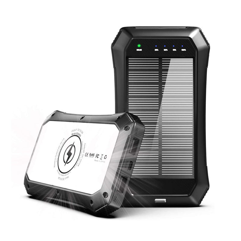 CRONY ES986S-Business Power Bank 28000mAh Solar Charger Qi Wireless Power Bank - Edragonmall.com