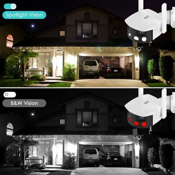 CRONY EW WIFI 4MP（ICsee APP）Binocular ultra wide Angle Camera 4K 8MP Camera Ultra-Wide Angle Dual Lens 180° Panorama two way audio - Edragonmall.com