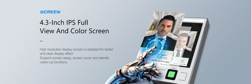 CRONY FC-8143T Face And Fingerprint Attendance Fingerprint Remote Door App to Open The Door Software Management Time - Edragonmall.com