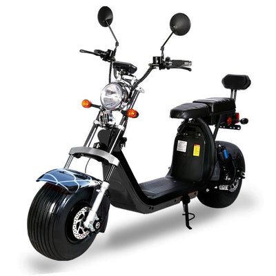 CRONY G-028 1500W Harley Electric Motorcycle Double Seat with double battery Rugged | Black spider - Edragonmall.com