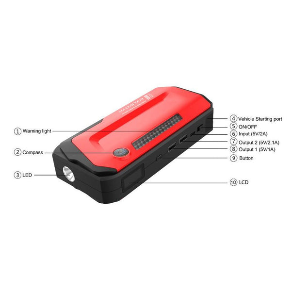 CRONY G09M+Air Jumper Starter 1500mah Peak 12V Portable Car Power Bank - Edragonmall.com