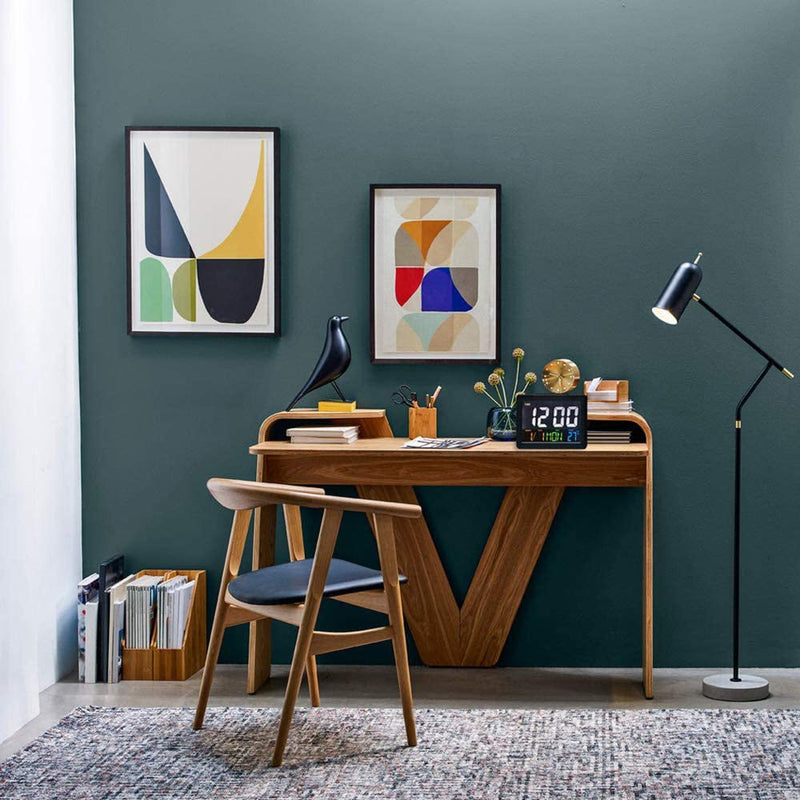 CRONY  GH-2000 Color Electronic Clock Bedside Large Screen LED Alarm Clock with Date, Temperature | Black