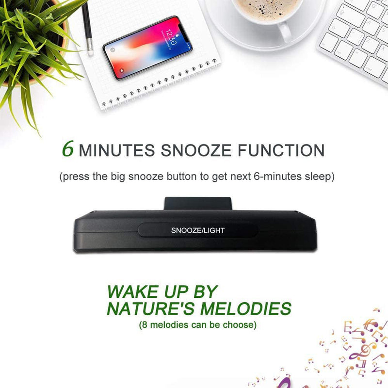 CRONY  GH-2000 Color Electronic Clock Bedside Large Screen LED Alarm Clock with Date, Temperature | White