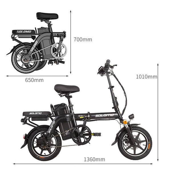 CRONY HIMI 14 inch Electric Folding Bike SOLOMO 350W 48V 10AH 40KM/H E-Bike Road Electromobile Mobility Bicycle Cycling - Edragonmall.com