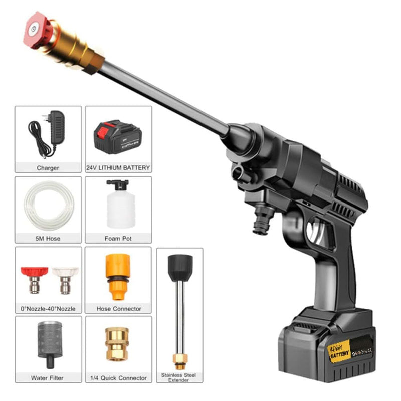 HL-777 Car wash Cordless Electric High Pressure Car Washer Manual Rechargeable Car Washing Machine with Adjustable 3-in-1 Nozzle and Hose Pipe