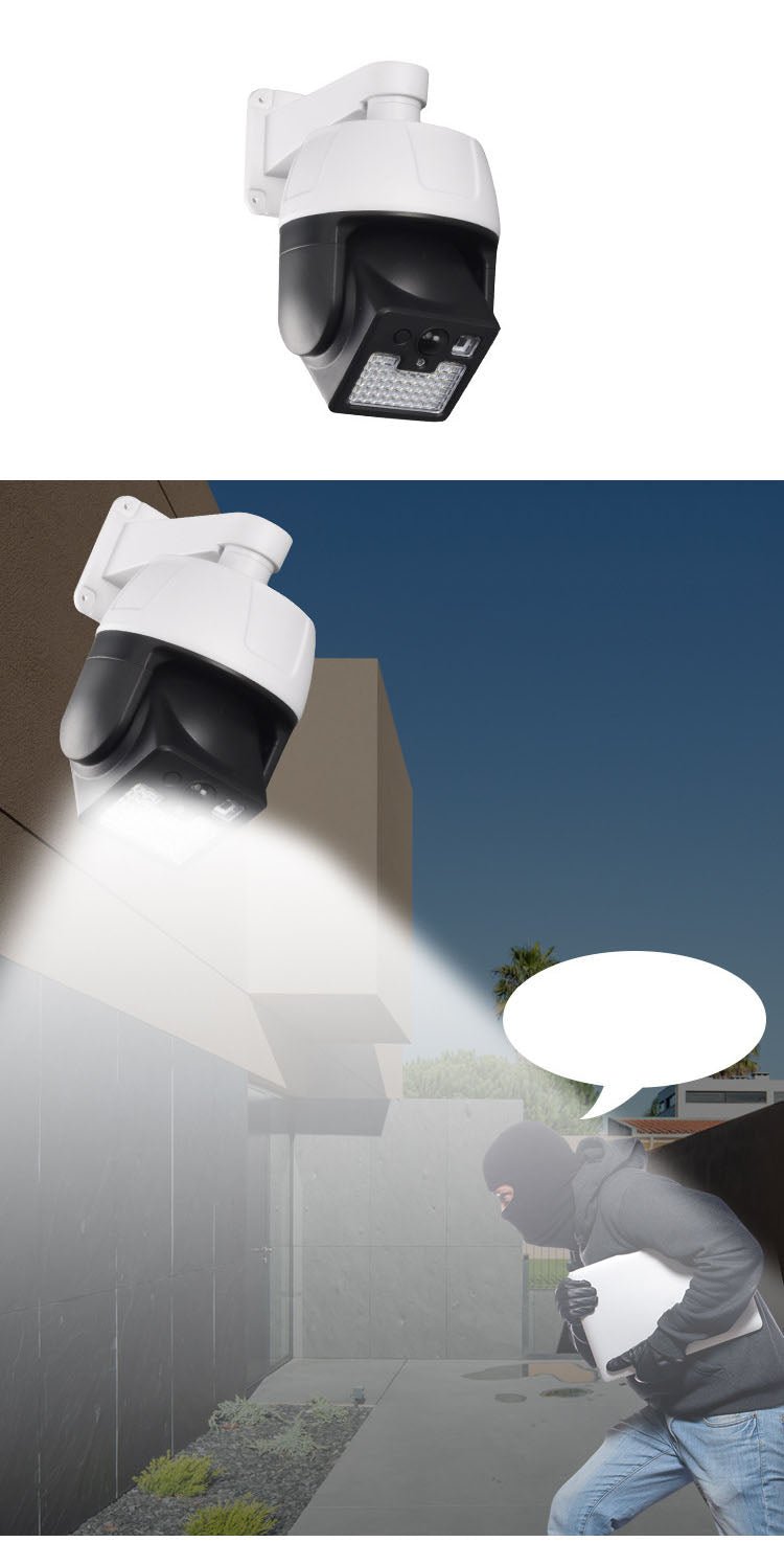 CRONY HW-5118-1 LED solar rechargeable wall lamps Solar human body induction simulation camera monitoring light fake camera light - Edragonmall.com