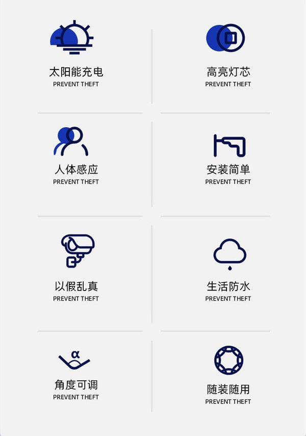 CRONY HW-5118-1 LED solar rechargeable wall lamps Solar human body induction simulation camera monitoring light fake camera light - Edragonmall.com