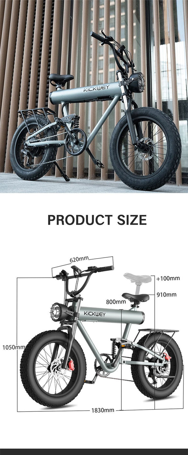 CRONY K20 Plus Electric Bicycle Mountain Electric Bike 1000W 10AH Electric Style Bike Outdoor Entertainment Snow 20 Inch Fat Tire Bike 48V Dirt Bike Electric - Edragonmall.com