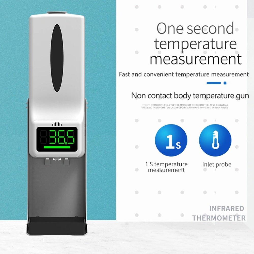CRONY K9 Pro X Automatic Temperature Measurement&Disinfection Mach Intelligent Sensor Soap Dispenser with Thermometer Infrared Thermometer Dispenser - Edragonmall.com