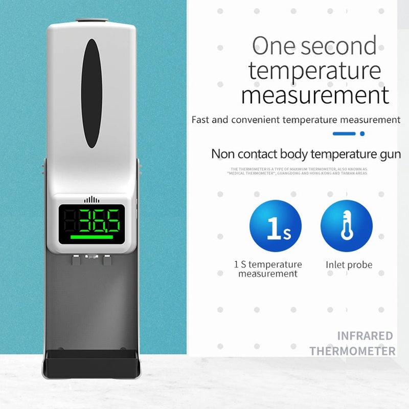 CRONY K9 Pro X Automatic Temperature Measurement&Disinfection Mach Intelligent Sensor Soap Dispenser with Thermometer Infrared Thermometer Dispenser - Edragonmall.com
