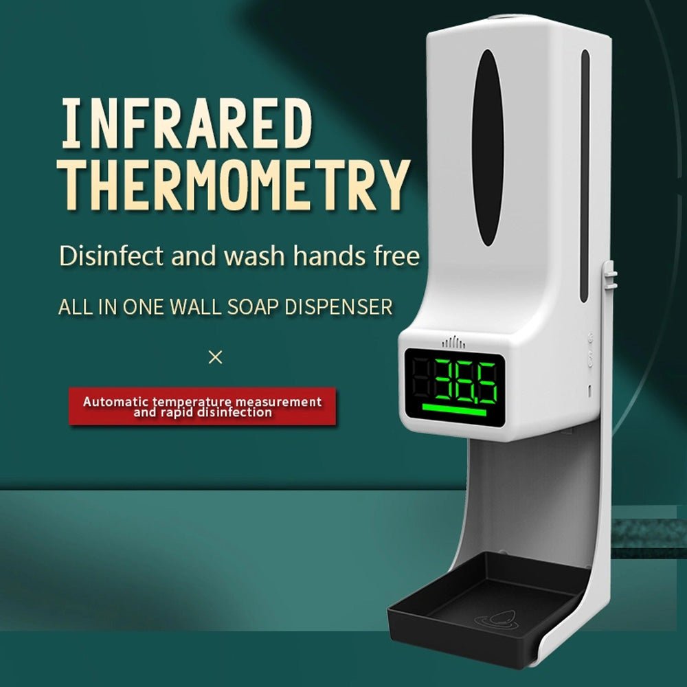 CRONY K9 Pro X Automatic Temperature Measurement&Disinfection Mach Intelligent Sensor Soap Dispenser with Thermometer Infrared Thermometer Dispenser - Edragonmall.com