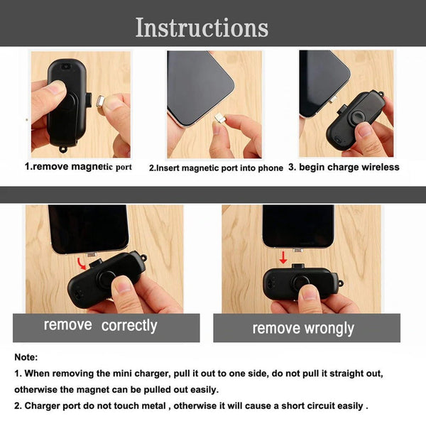 CRONY Magnetic Wireless Charger Power Bank 2PCS 1000mAh & Qi-Certified Wireless Fast Charger - Edragonmall.com