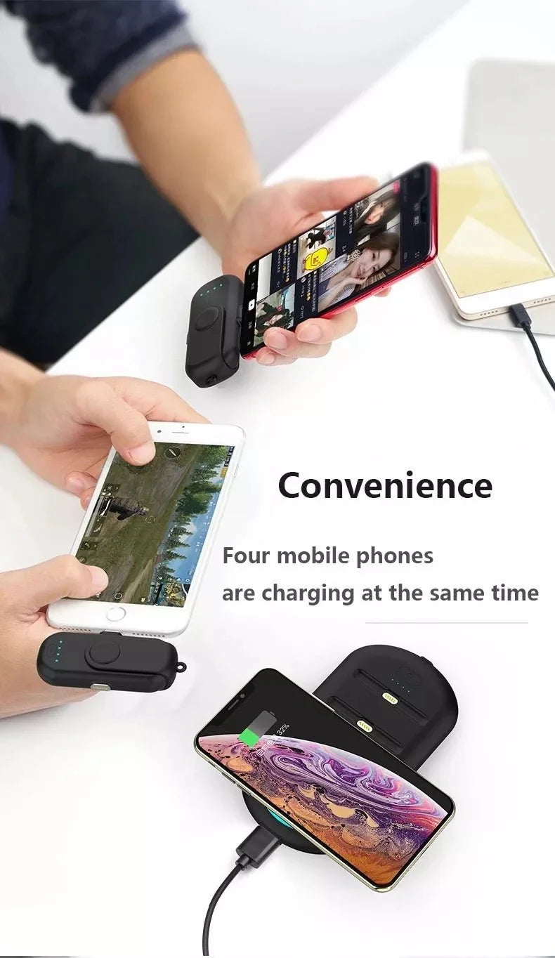 CRONY Magnetic Wireless Charger Power Bank 2PCS 1000mAh & Qi-Certified Wireless Fast Charger - Edragonmall.com