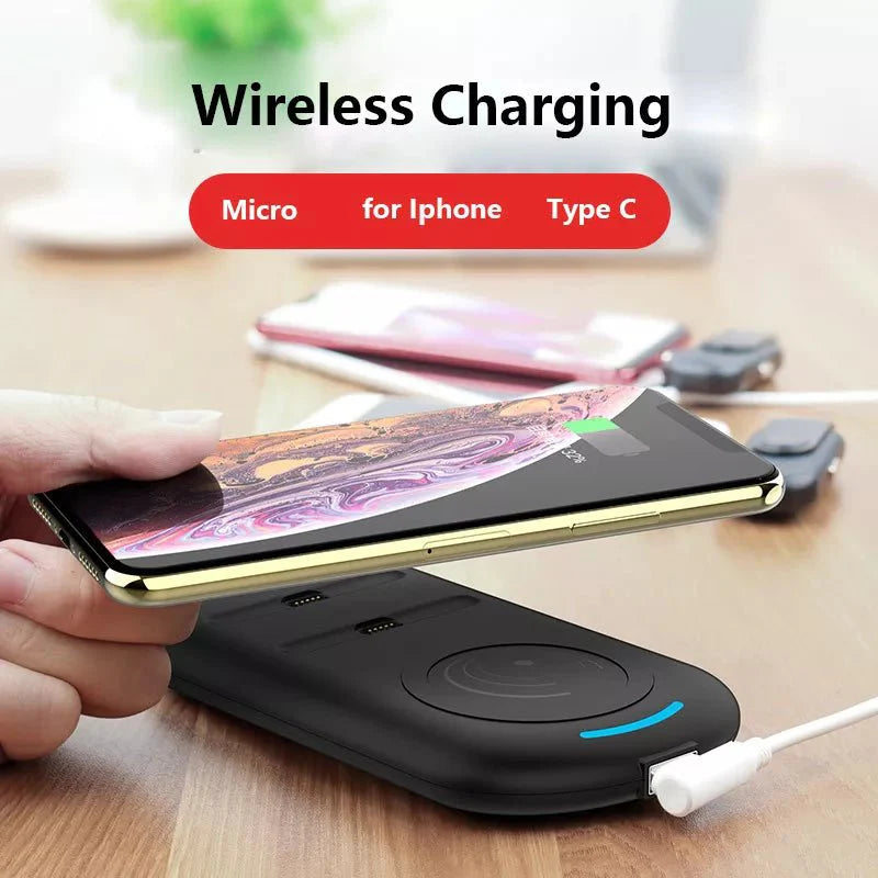 CRONY Magnetic Wireless Charger Power Bank 2PCS 1000mAh & Qi-Certified Wireless Fast Charger - Edragonmall.com