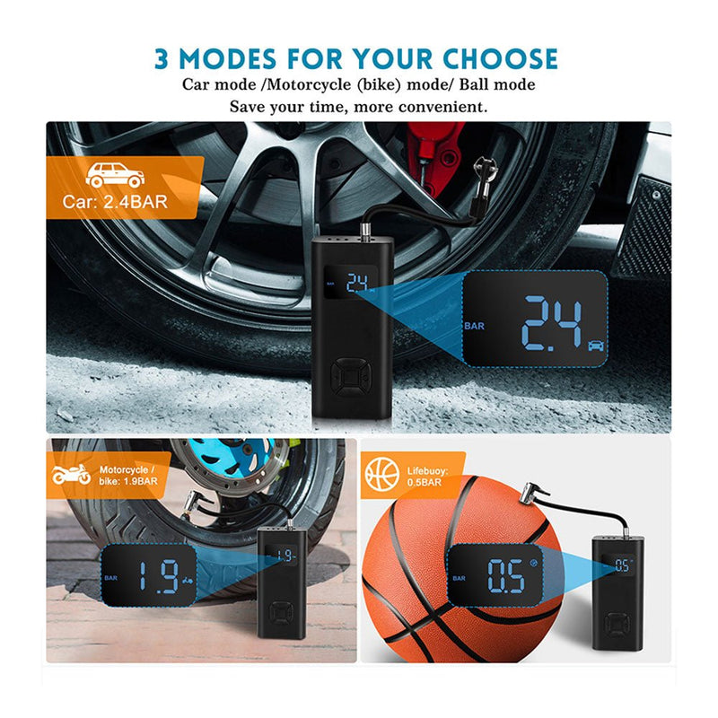 CRONY NEW Portable Electric Air Inflator 12v 150PSI Rechargeable 6500mAh Car Pump Tire Inflator Cordless Portable Compressor - Edragonmall.com
