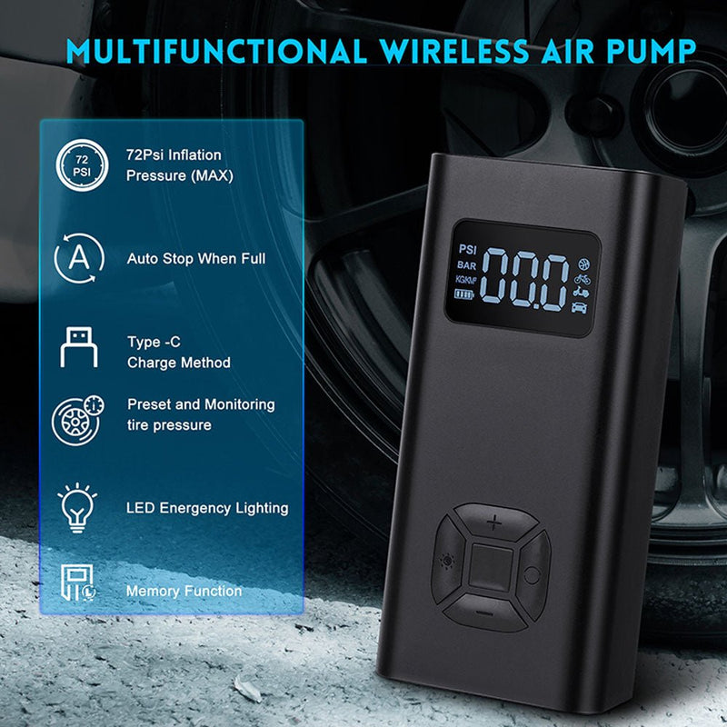 CRONY NEW Portable Electric Air Inflator 12v 150PSI Rechargeable 6500mAh Car Pump Tire Inflator Cordless Portable Compressor - Edragonmall.com