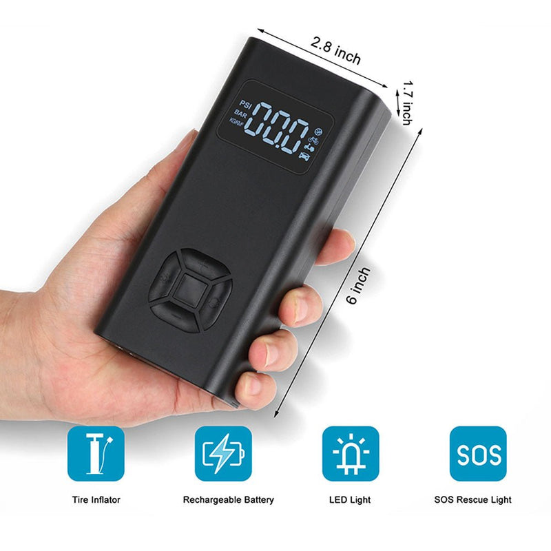 CRONY NEW Portable Electric Air Inflator 12v 150PSI Rechargeable 6500mAh Car Pump Tire Inflator Cordless Portable Compressor - Edragonmall.com