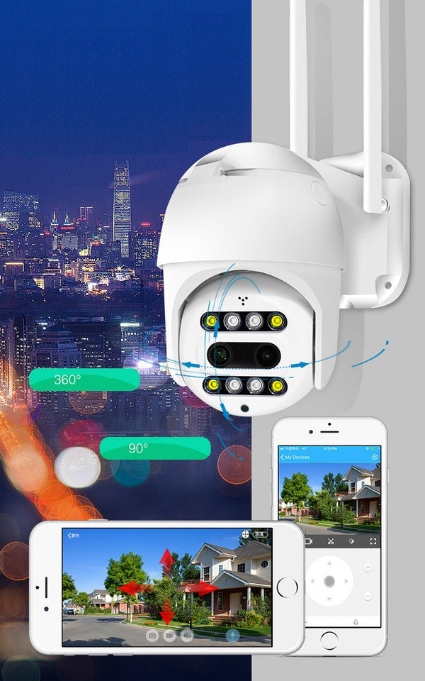 CRONY NIP-21HS carecam PRO APP ball Face recognition and shooting linkage alarm Voice alarm Day and night full color dual lens camera - Edragonmall.com