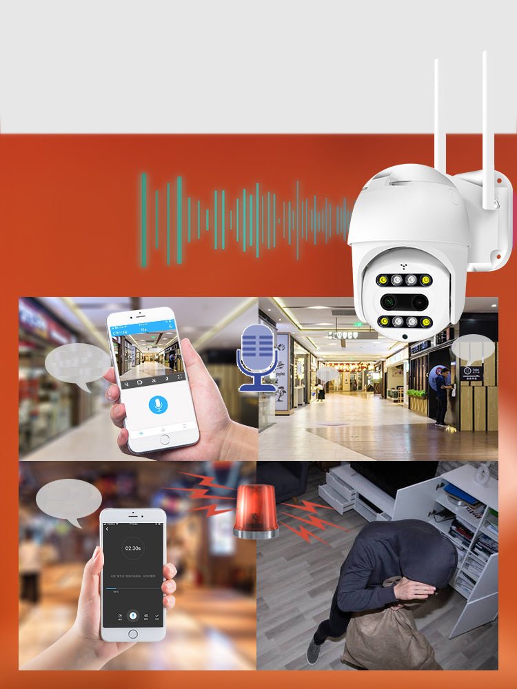 CRONY NIP-21HS carecam PRO APP ball Face recognition and shooting linkage alarm Voice alarm Day and night full color dual lens camera - Edragonmall.com