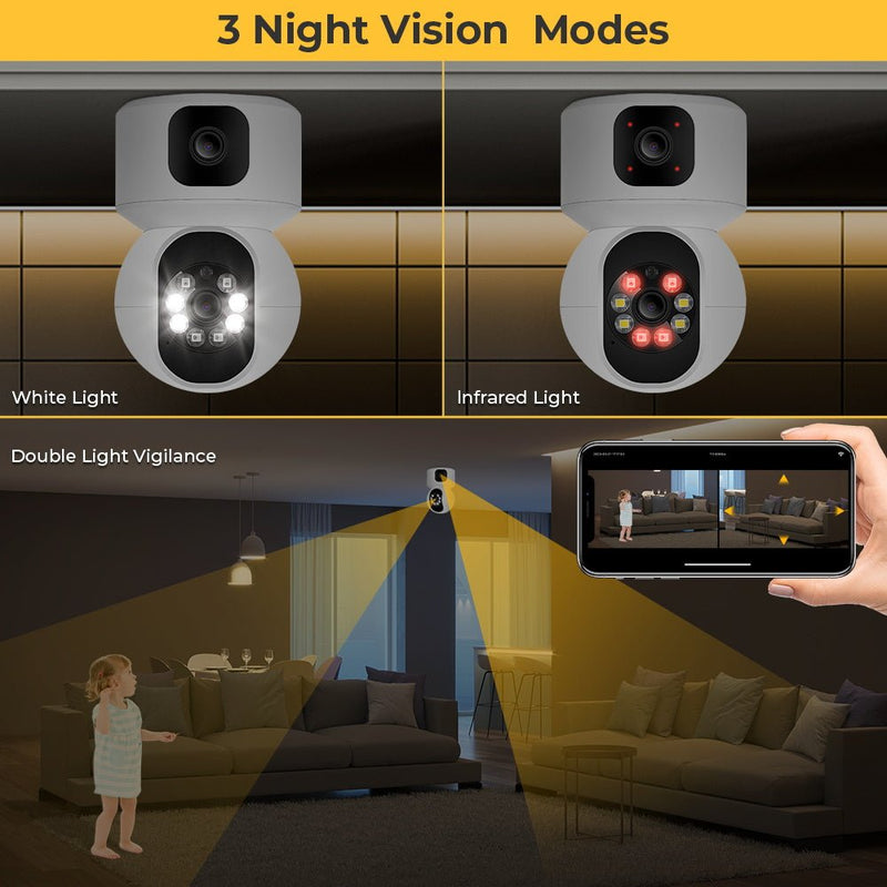 CRONY NIP-32 iCsee APP 4MP double-screen IP Camera Dual Lens WiFi Camera Dual Screen Baby Monitor Auto Tracking Ai Human Detection IP Security Cameras - Edragonmall.com