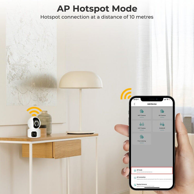 CRONY NIP-32 iCsee APP 4MP double-screen IP Camera Dual Lens WiFi Camera Dual Screen Baby Monitor Auto Tracking Ai Human Detection IP Security Cameras - Edragonmall.com