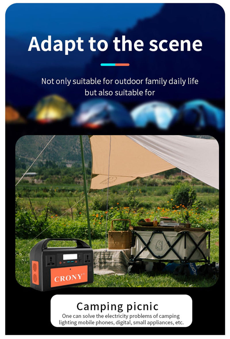 CRONY OKD300 Portable Power Station Portable Power Station 300W Backup Lithium Battery 314Wh 110V Pure Sine Wave AC Socket Solar Generator Power Supply - Edragonmall.com
