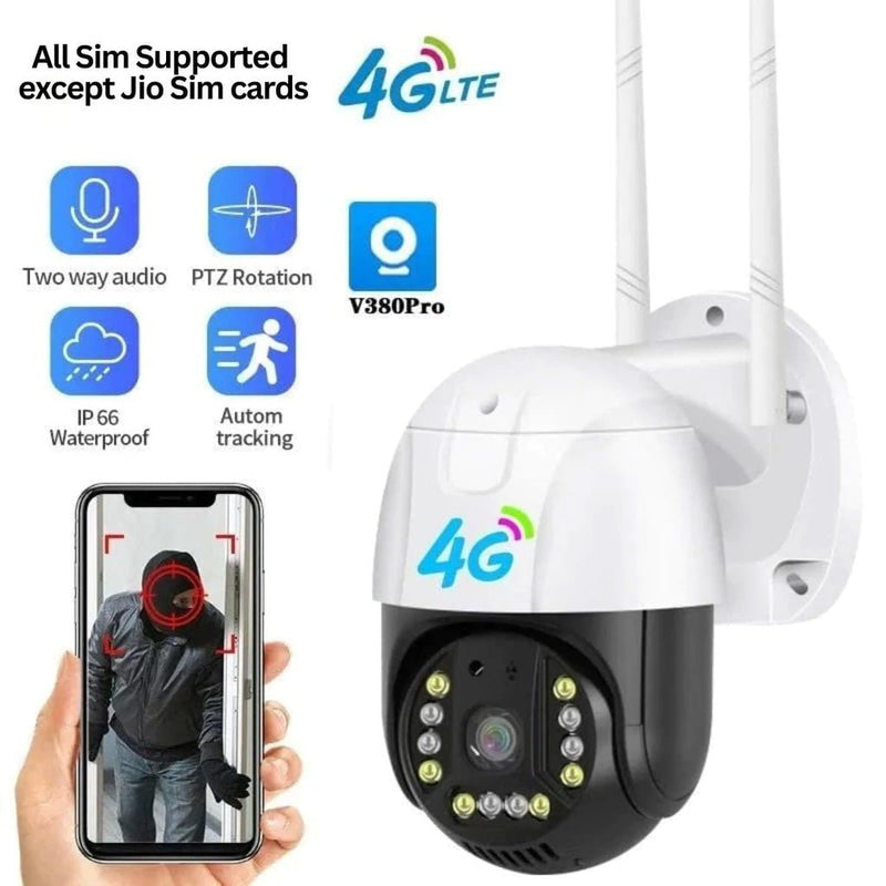 P20 4G-4K-HD PTZ Camera Outdoor Security Wireless Camera Surveillance 4G Sim Card Support
