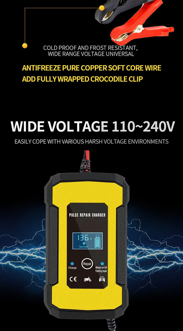 CRONY Powerful charger for 12V lead-acid battery - Edragonmall.com