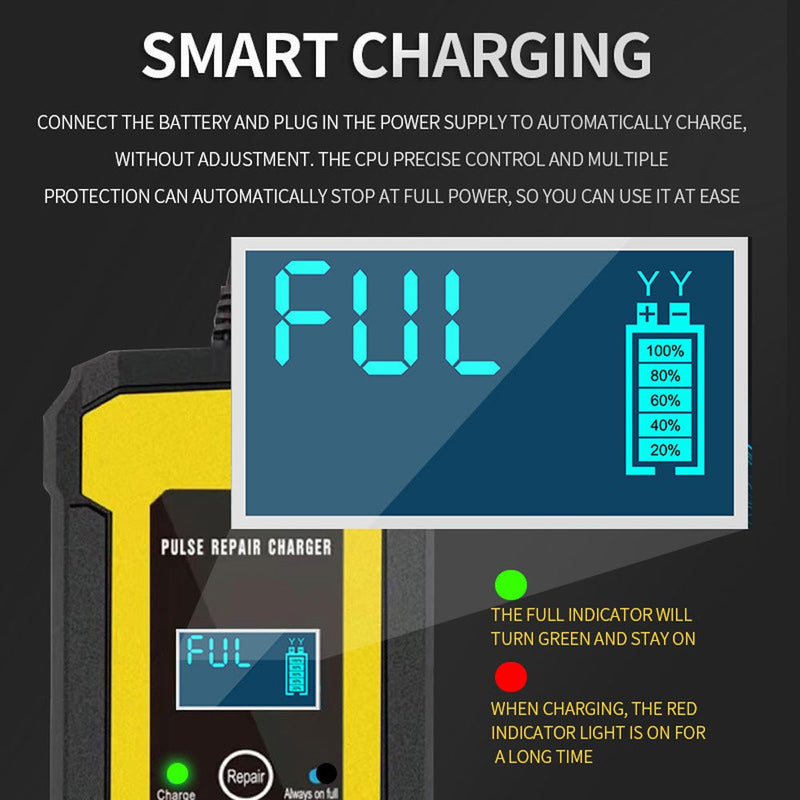 CRONY Powerful charger for 12V lead-acid battery - Edragonmall.com