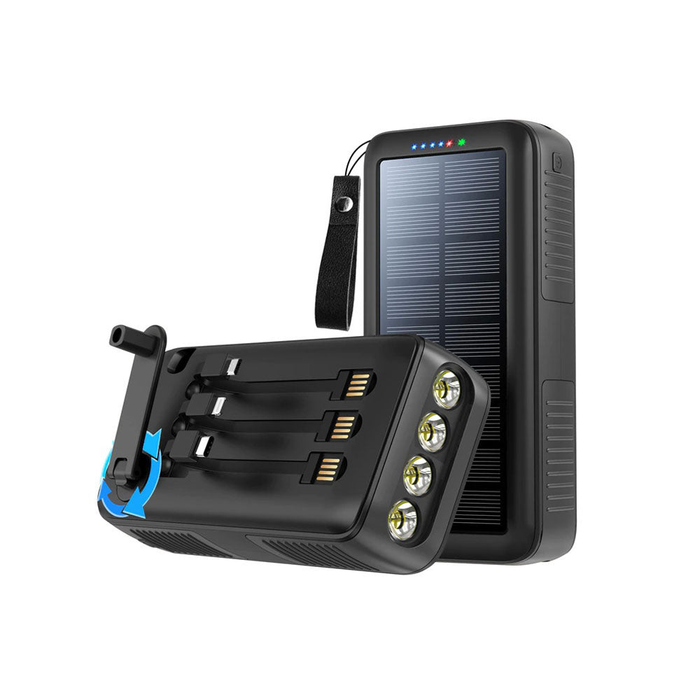 CRONY PS-618 Hand turn type power solar Power bank Solar battery hand crank power generation 40000mAh - Edragonmall.com